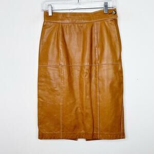 VINTAGE LAMATTA | 100% Leather Made in Italy Butter Soft Skirt Sz 42 or US Sz. 6